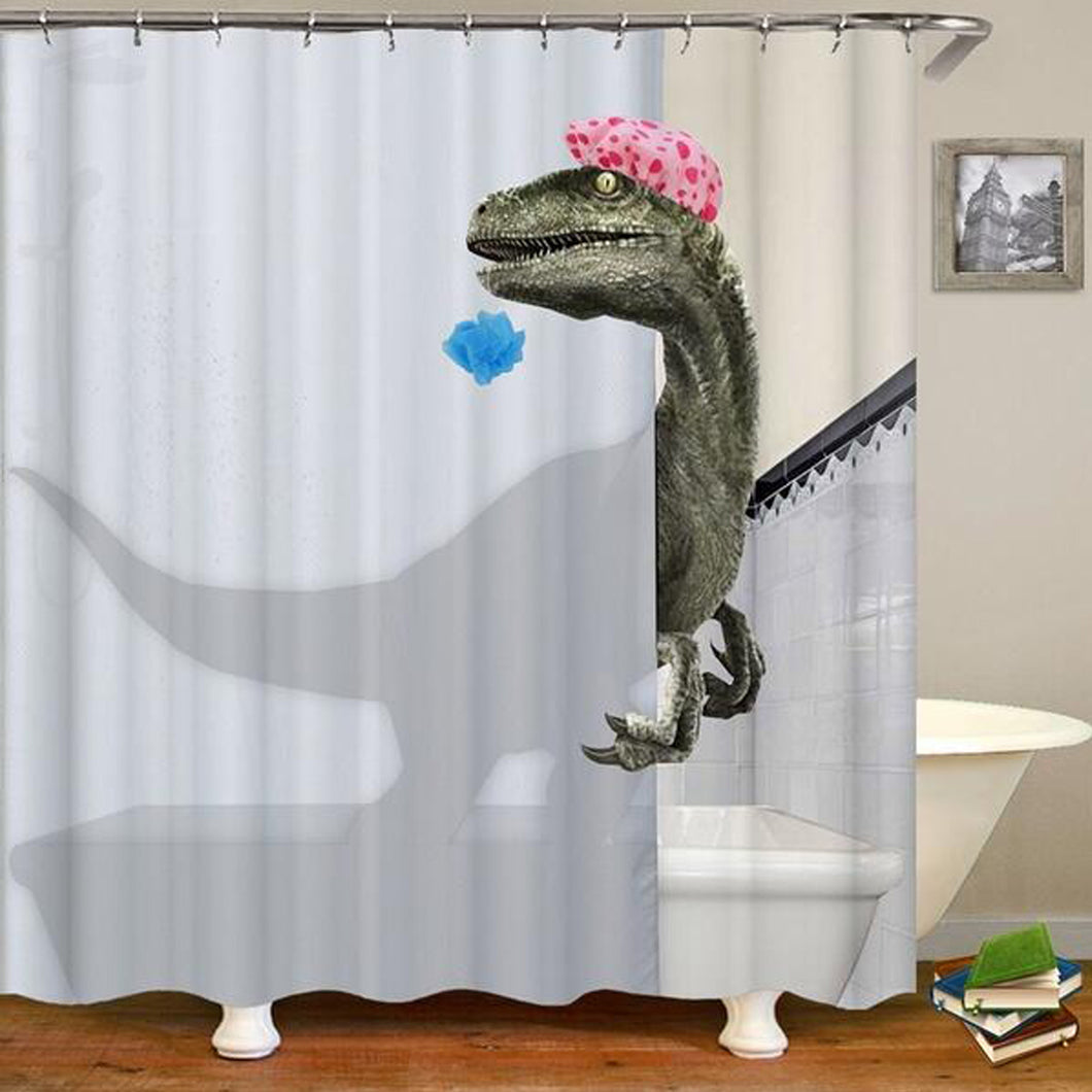 Waterproof Fabric Bathroom Shower Curtain Anti-slip Mat Toilet Cover Set